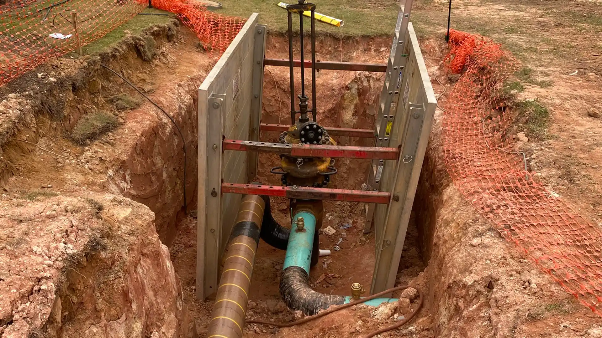 safety walls up at hot top job site